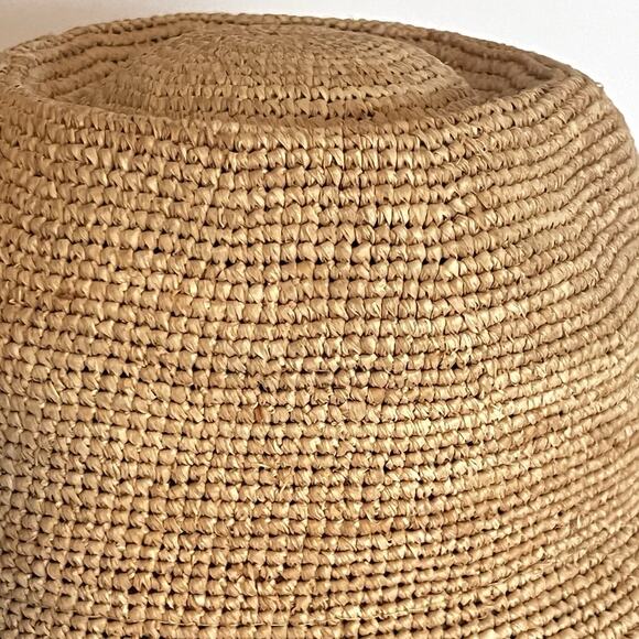 Aritzia Little Moon Women's Straw Sun Hat Packable Beach Travel Beige Size XS - Picture 5 of 14